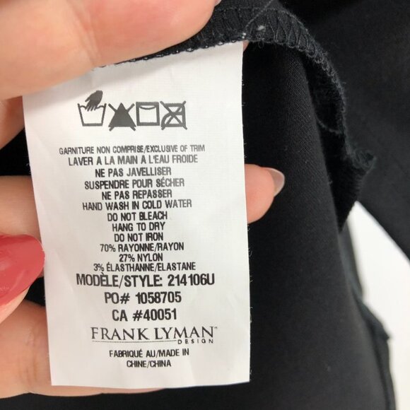 BNWT Frank Lyman Design Black/Gold Sequined Coffee/Wine Long Sleeve T-shirt S - Picture 11 of 15